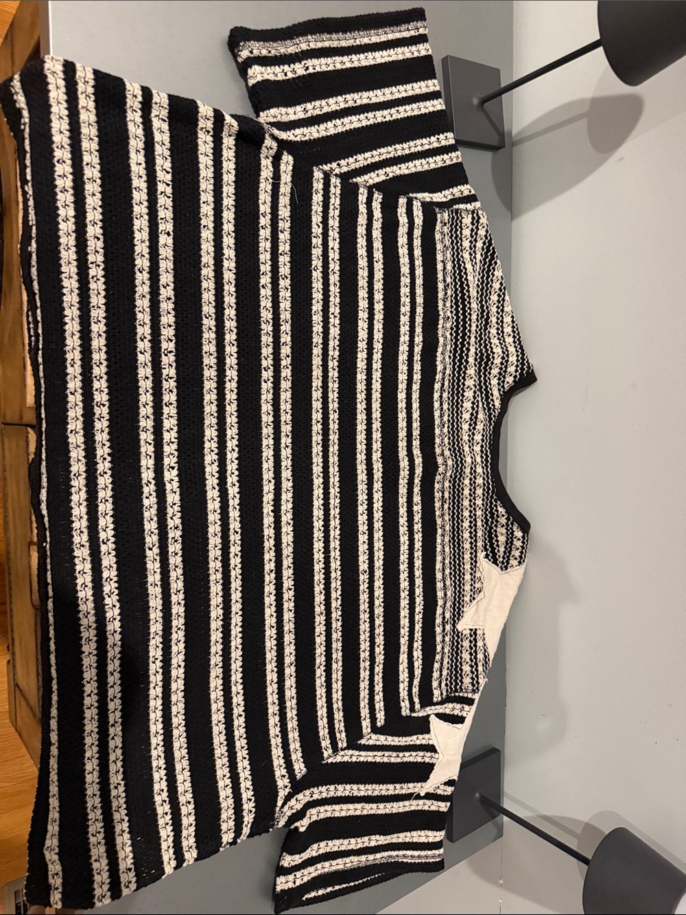 We The Free Black & White Striped Crewneck Sweater